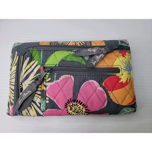 2 Vera Bradley Bags - Jazzy Blooms & Go Wild Crossbody Purse Wallets Colorful - Picture 3 of 8